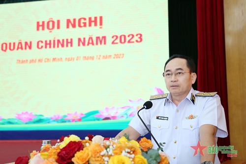 Phó đô đốc Trần Thanh Nghiêm dự Hội nghị Quân chính Quân cảng Sài Gòn năm 2023