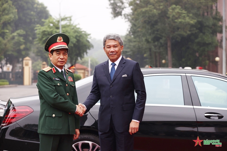 Đại tướng Phan Văn Giang chủ trì lễ đón Bộ trưởng Quốc phòng Malaysia
