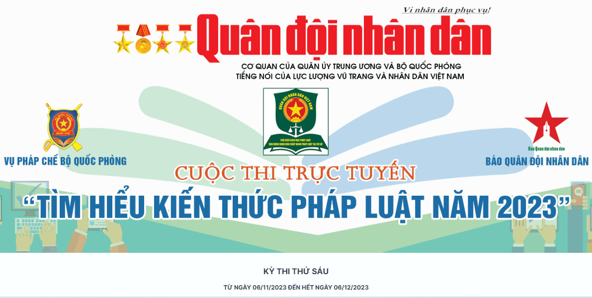 Kết quả kỳ 6 Cuộc thi trực tuyến “Tìm hiểu kiến thức pháp luật năm 2023” trên Báo Quân đội nhân dân
