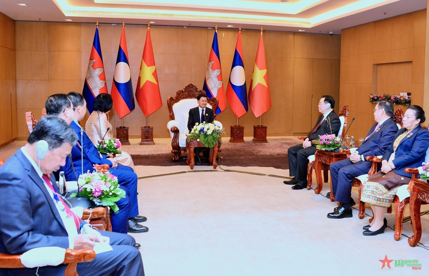 Chủ tịch Quốc hội Vương Đình Huệ dự Lễ khai mạc Hội nghị cấp cao Quốc hội 3 nước Campuchia-Lào-Việt Nam
