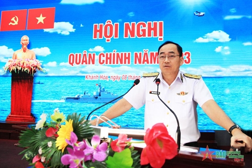 Phó đô đốc Trần Thanh Nghiêm dự, chỉ đạo Hội nghị Quân chính Vùng 4 Hải quân 