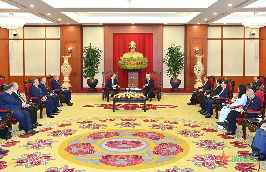 Tổng Bí thư Nguyễn Phú Trọng tiếp Thủ tướng Belarus