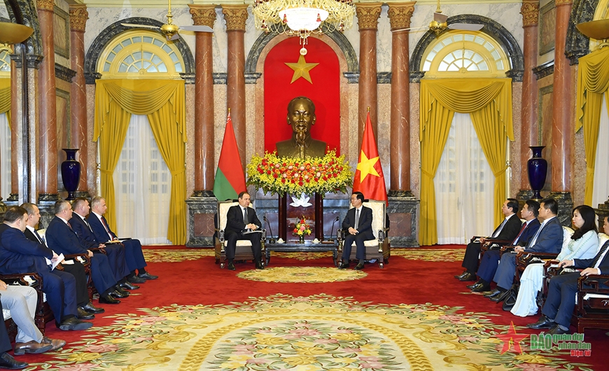 Chủ tịch nước Võ Văn Thưởng tiếp Thủ tướng Belarus
