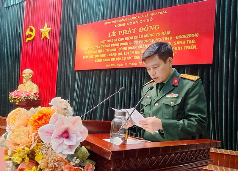 Bệnh viện Bỏng Quốc gia Lê Hữu Trác (Học viện Quân y) phát động thi đua chủ đề “75 ngày hành động kiểu mẫu”