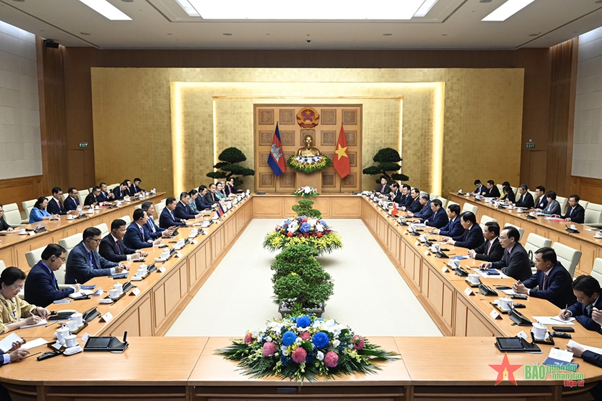 Thủ tướng Phạm Minh Chính hội đàm với Thủ tướng Campuchia Hun Manet
