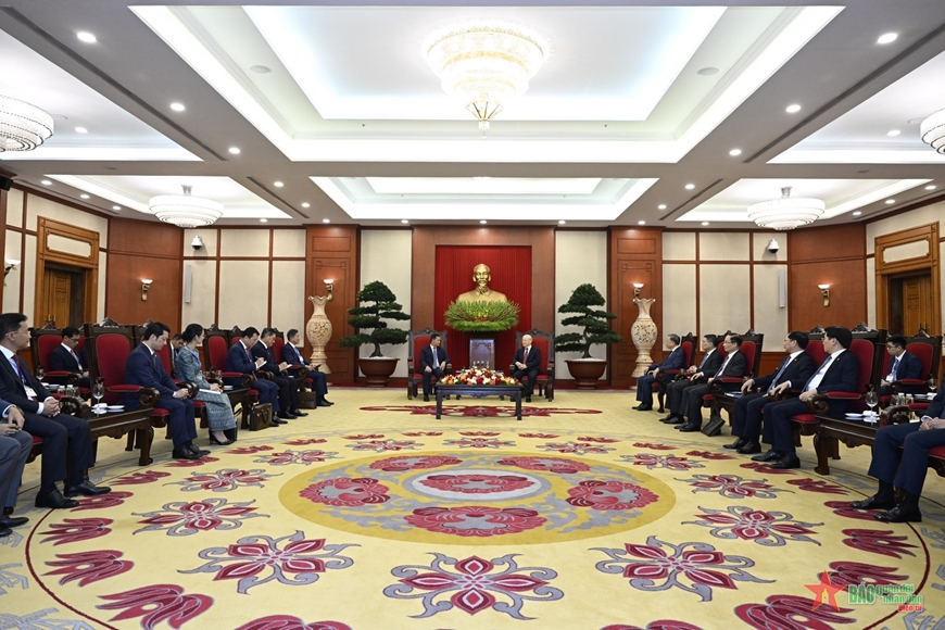 Tổng Bí thư Nguyễn Phú Trọng tiếp Thủ tướng Campuchia Hun Manet