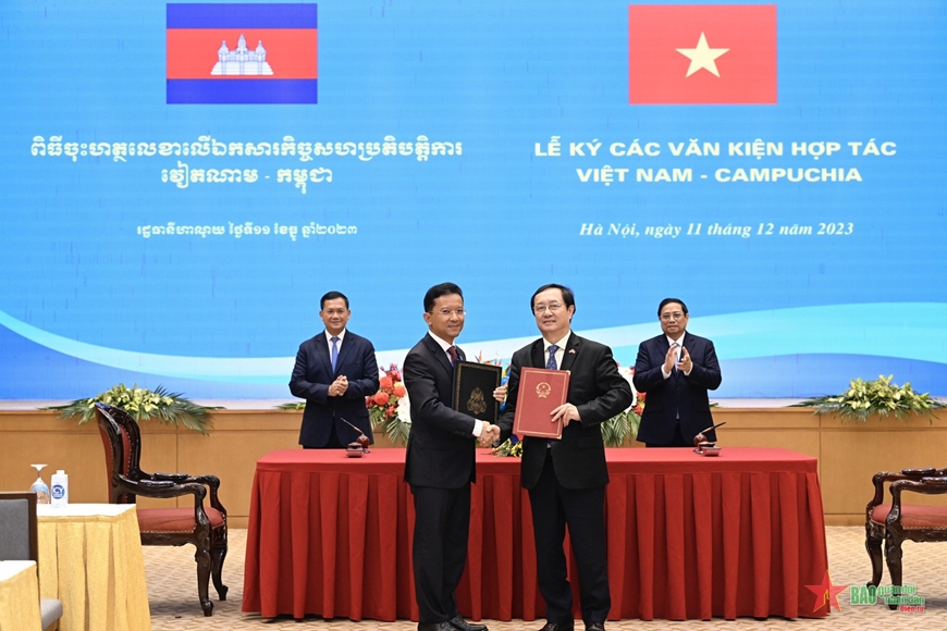 Thủ tướng Phạm Minh Chính hội đàm với Thủ tướng Campuchia Hun Manet