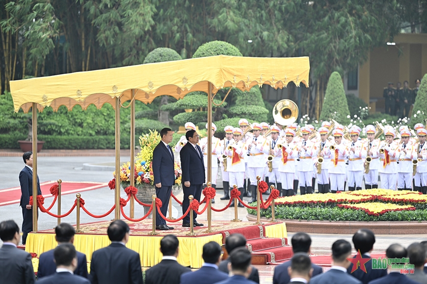 Thủ tướng Phạm Minh Chính chủ trì Lễ đón Thủ tướng Campuchia thăm chính thức Việt Nam