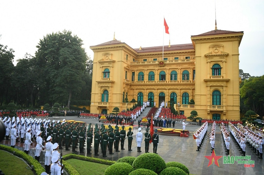 Tổng Bí thư Nguyễn Phú Trọng chủ trì lễ đón cấp Nhà nước Tổng Bí thư, Chủ tịch Trung Quốc Tập Cận Bình
