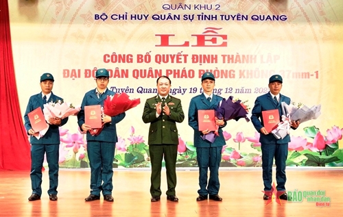 Bộ Chỉ huy Quân sự tỉnh Tuyên Quang: Công bố quyết định thành lập Đại đội Dân quân Pháo phòng không 37mm-1