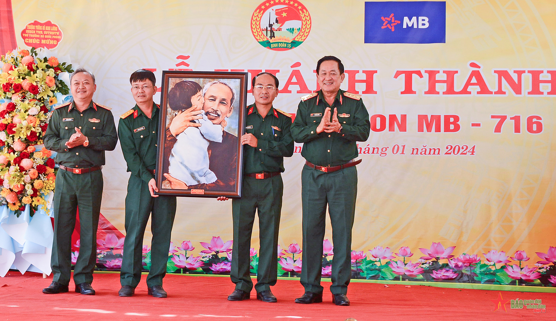 Thượng tướng Võ Minh Lương dự lễ khánh thành Trường Mầm non MB-716