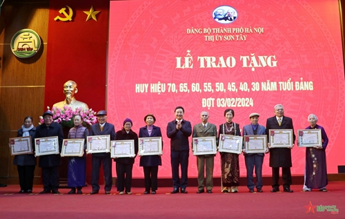 Đảng bộ thị xã Sơn Tây tổ chức lễ trao tặng huy hiệu Đảng