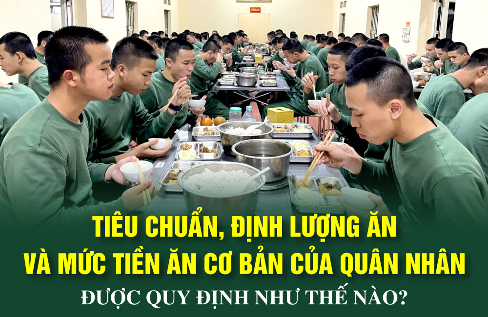 Tiêu chuẩn, định lượng ăn và mức tiền ăn cơ bản của quân nhân được quy định như thế nào?