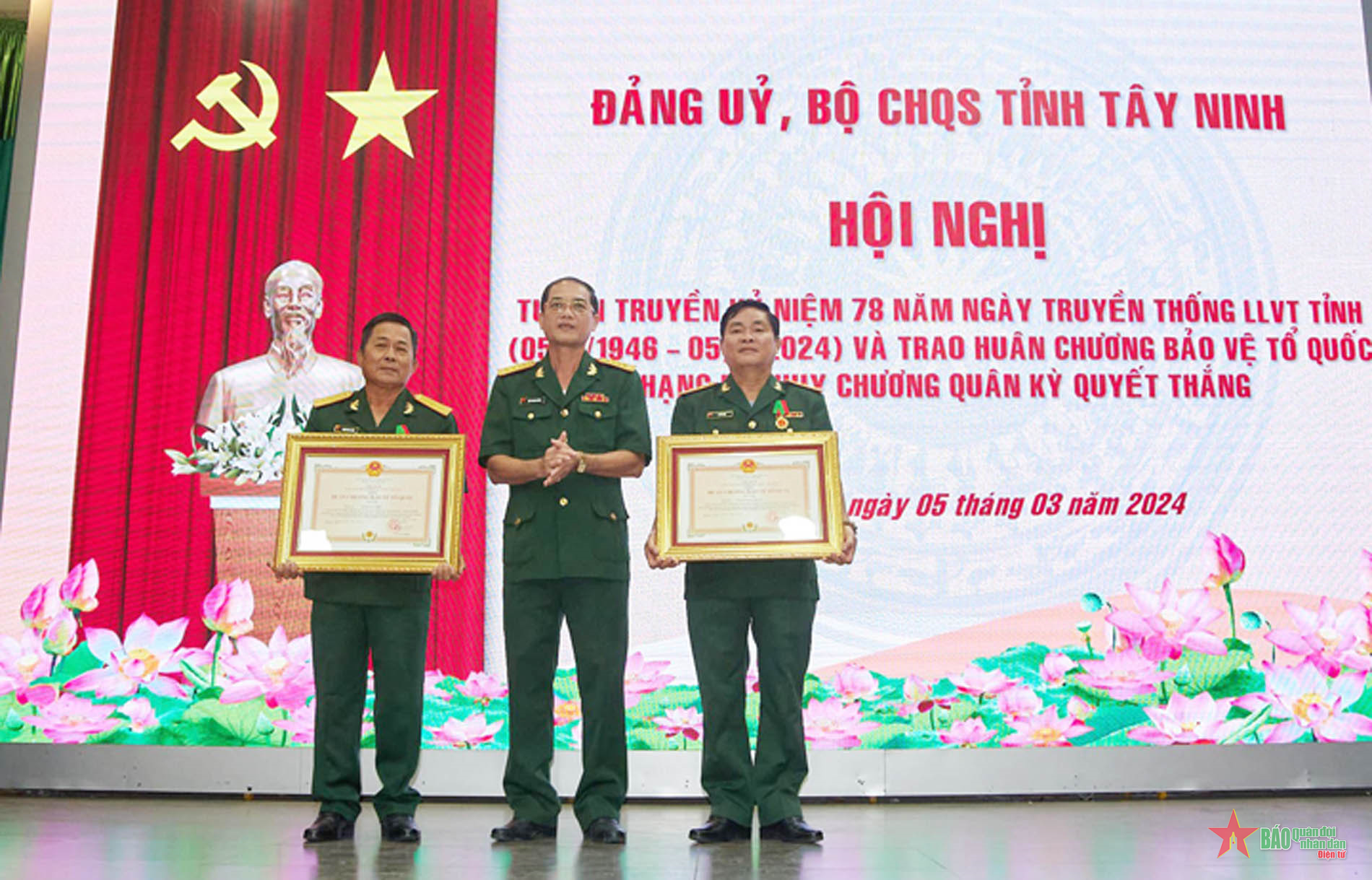 Bộ CHQS tỉnh Tây Ninh: Hai cá nhân được tặng Huân chương Bảo vệ Tổ quốc hạng Ba