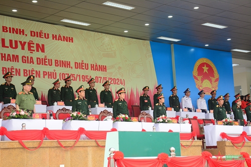 Hợp luyện các lực lượng tham gia diễu binh, diễu hành kỷ niệm 70 năm Chiến thắng Điện Biên Phủ