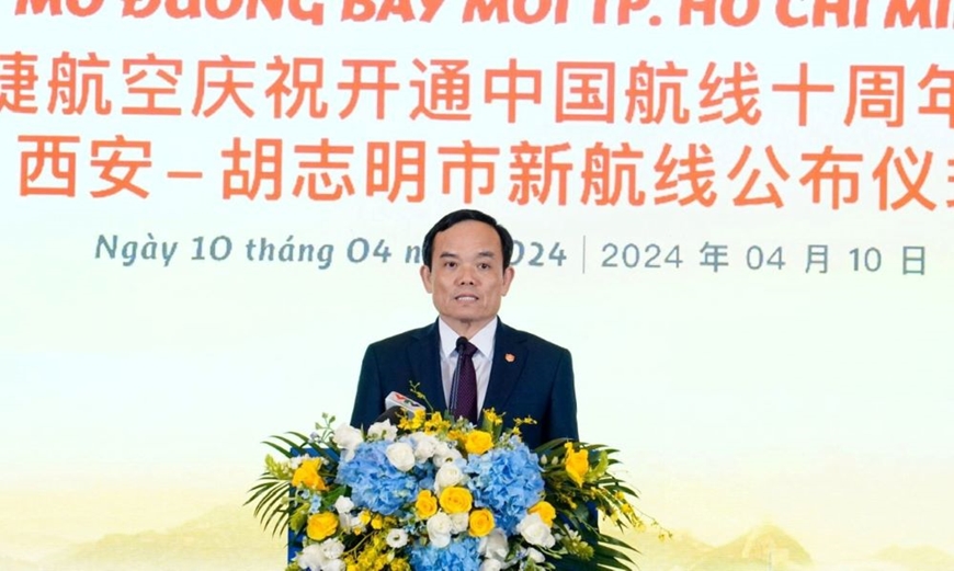 Chủ tịch Quốc hội Vương Đình Huệ dự lễ công bố đường bay thẳng TP Hồ Chí Minh - Tây An (Trung Quốc) của Vietjet