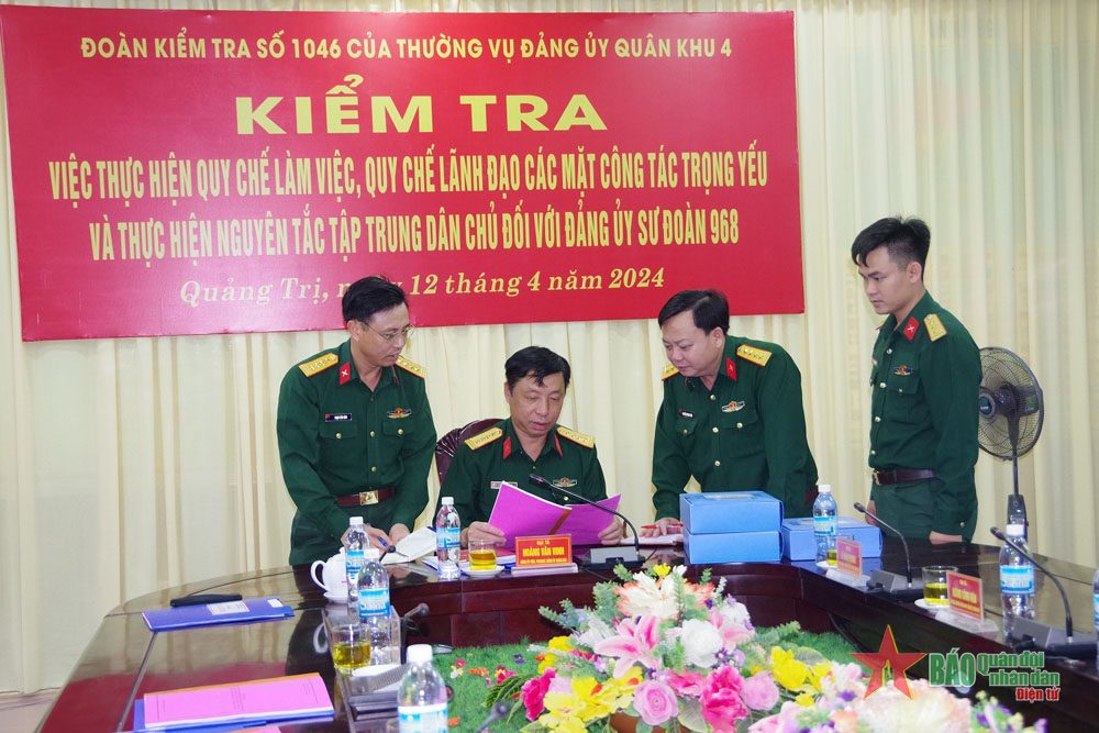 Kiểm tra thực hiện nguyên tắc tập trung dân chủ tại Đảng ủy Sư đoàn 968