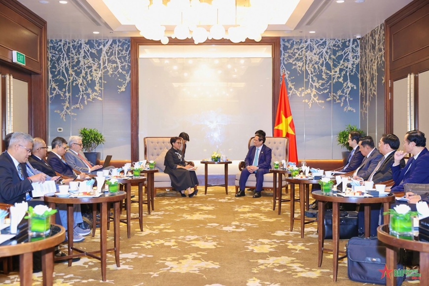 Thủ tướng Phạm Minh Chính tiếp Bộ trưởng Bộ Ngoại giao Indonesia