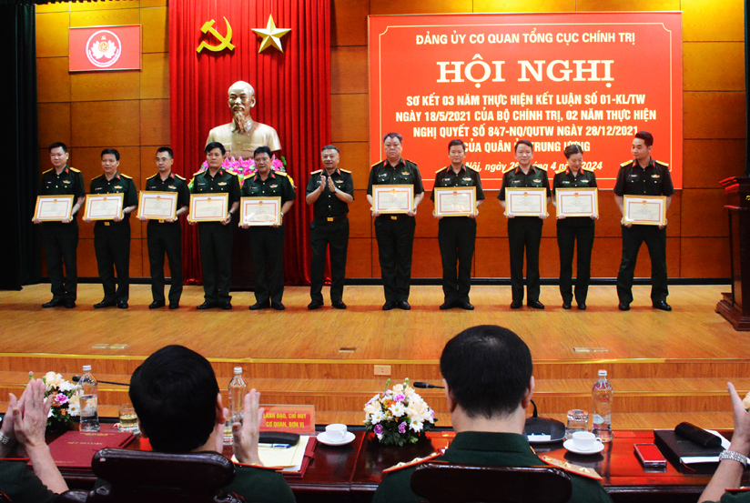 Đảng ủy Cơ quan Tổng cục Chính trị sơ kết 3 năm thực hiện Kết luận số 01-KL/TW của Bộ Chính trị; 2 năm thực hiện Nghị quyết 847-NQ/QUTW của Quân ủy Trung ương