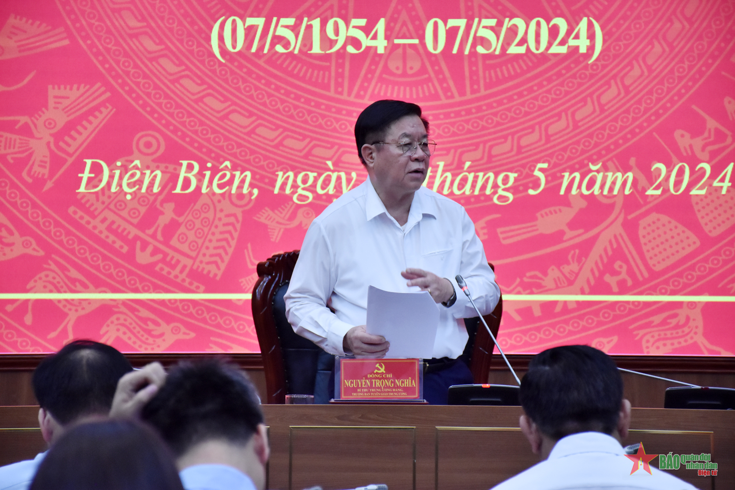 Trưởng ban Tuyên giáo Trung ương Nguyễn Trọng Nghĩa làm việc với Tỉnh ủy Điện Biên