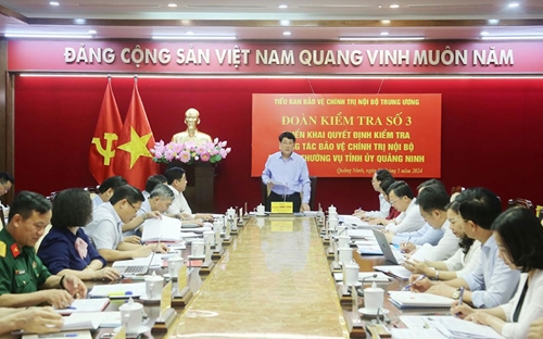 Kiểm tra công tác bảo vệ chính trị nội bộ tại Ban Thường vụ Tỉnh ủy Quảng Ninh