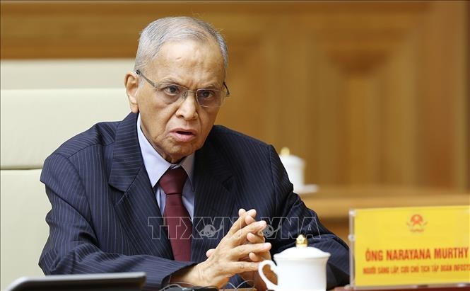 Thủ tướng Phạm Minh Chính tiếp ông Narayana Murthy - người sáng lập Tập đoàn Infosys, Ấn Độ