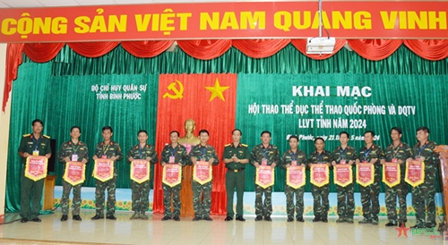 Bộ CHQS tỉnh Bình Phước khai mạc Hội thao thể dục, thể thao quốc phòng và dân quân tự vệ năm 2024