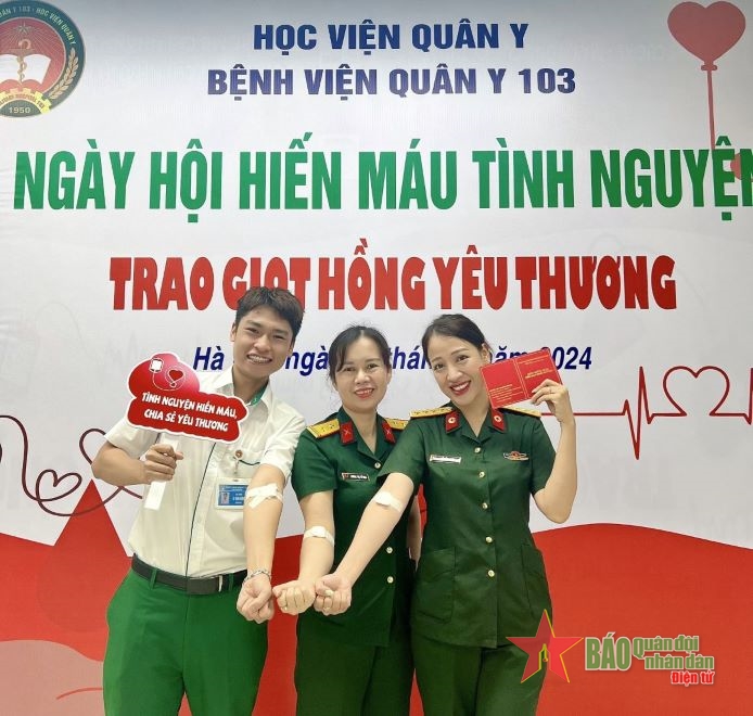 Bệnh viện Quân y 103 tổ chức ngày hội hiến máu tình nguyện​