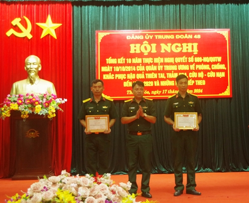 Trung đoàn 48 tổng kết 10 năm thực hiện Nghị quyết số 689 của Quân ủy Trung ương