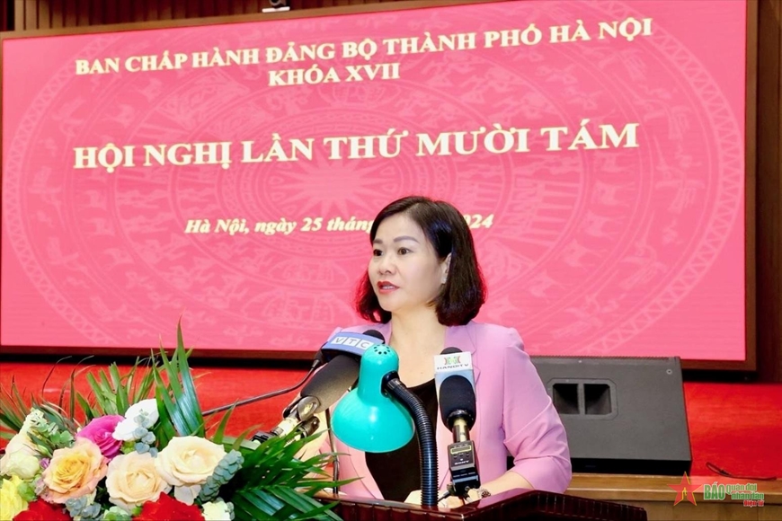 Đồng chí Nguyễn Thị Tuyến được phân công điều hành Thành ủy Hà Nội