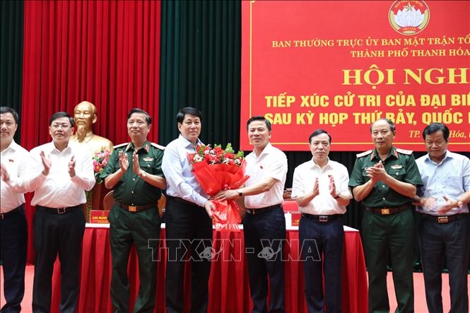 Thường trực Ban Bí thư Lương Cường tiếp xúc cử tri tại thành phố Thanh Hóa