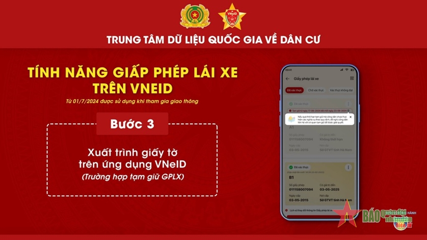 Hà Nội: Phòng Cảnh sát giao thông xử phạt, tạm giữ giấy phép lái xe tích hợp trên VNeID