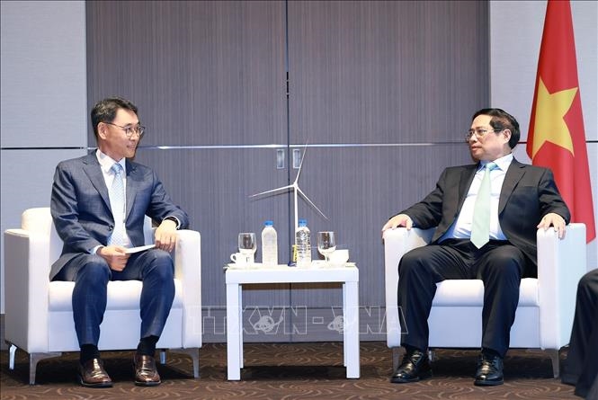 Thủ tướng Phạm Minh Chính tiếp các doanh nghiệp hàng đầu Hàn Quốc