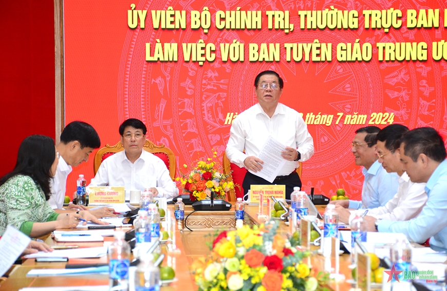 Đồng chí Lương Cường làm việc với Ban Tuyên giáo Trung ương​