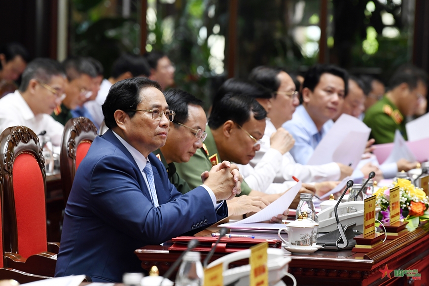 Thủ tướng Phạm Minh Chính dự, chỉ đạo Hội nghị Quân chính toàn quân 6 tháng đầu năm 2024