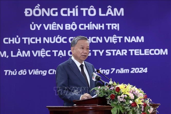 Chủ tịch nước Tô Lâm thăm và làm việc tại Công ty Star Telecom