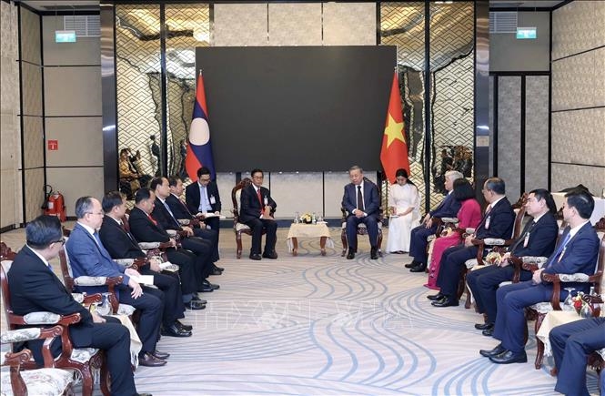 Chủ tịch nước Tô Lâm tiếp Chủ tịch Hội Hữu nghị Lào - Việt Nam và Chủ tịch Mặt trận Lào xây dựng đất nước