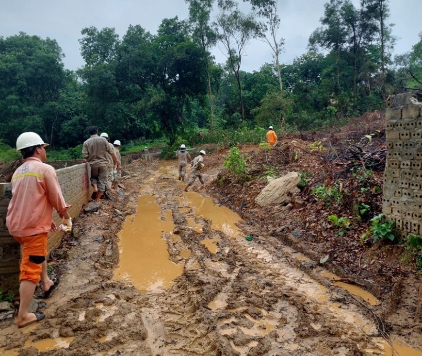 View - 	Trên công trường đường dây 500kV mạch 3