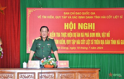 View - 	Thượng tướng Võ Minh Lương kiểm tra thực hiện dự án rà phá bom mìn