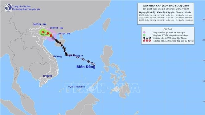 Bão số 2 suy yếu thành áp thấp nhiệt đới