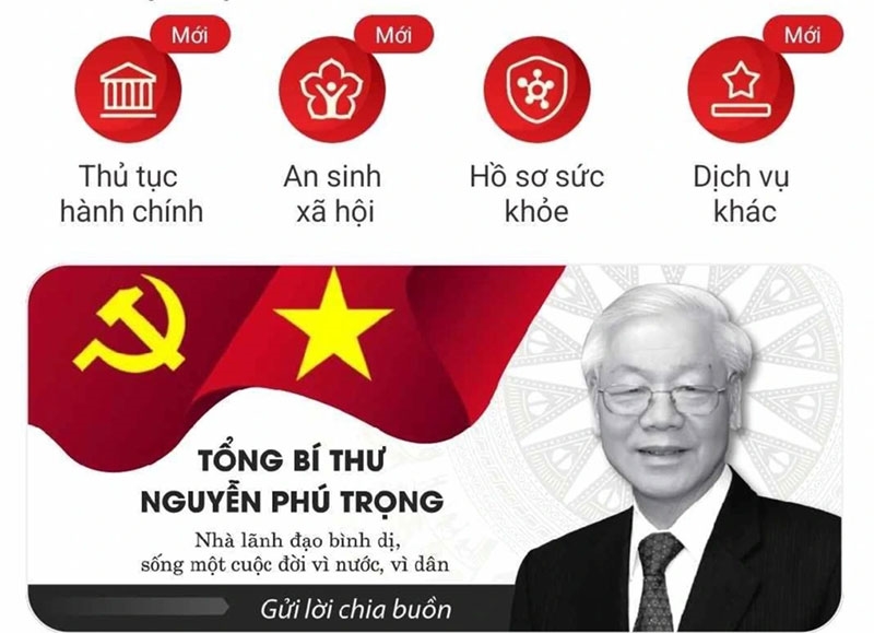 Gửi lời chia buồn, tri ân Tổng Bí thư Nguyễn Phú Trọng qua Sổ tang điện tử trên ứng dụng VNeID