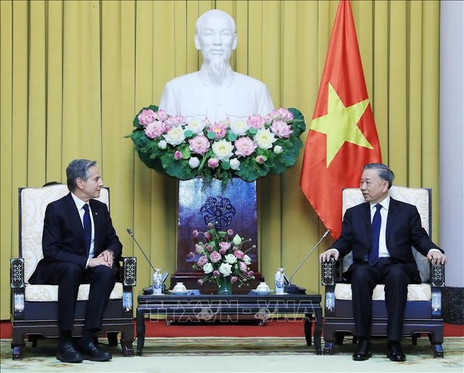 Chủ tịch nước Tô Lâm tiếp Ngoại trưởng Hoa Kỳ Antony Blinken