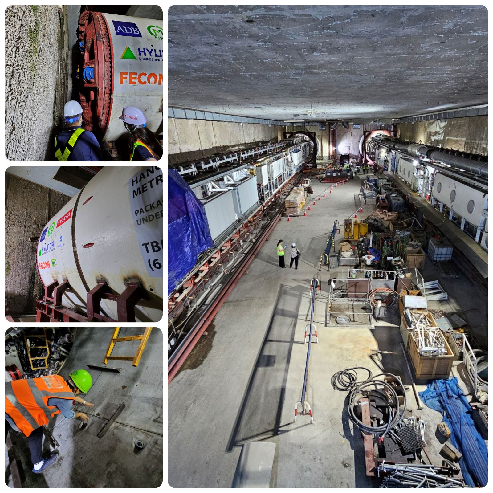 Cận cảnh robot TBM khổng lồ chuẩn bị khoan hầm tuyến metro Nhổn-Ga Hà Nội