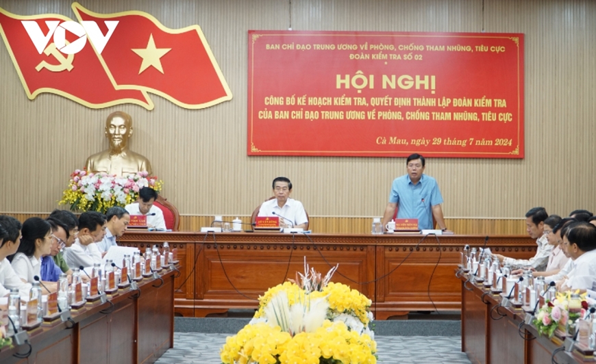 Đoàn kiểm tra số 2 Ban Chỉ đạo Trung ương về phòng, chống tham nhũng, tiêu cực làm việc tại Cà Mau
