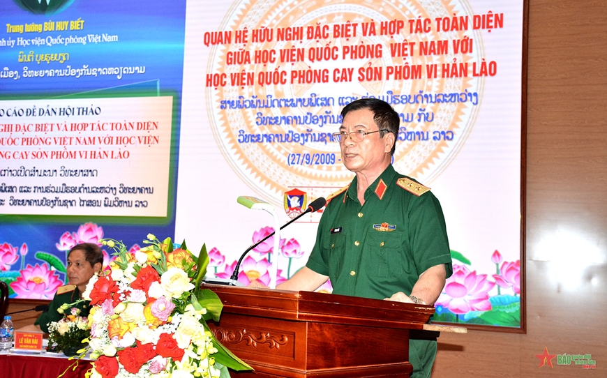 Học viện Quốc phòng Việt Nam và Học viện Quốc phòng Kaysone Phomvihane: Làm sâu sắc hoạt động kết nghĩa toàn diện