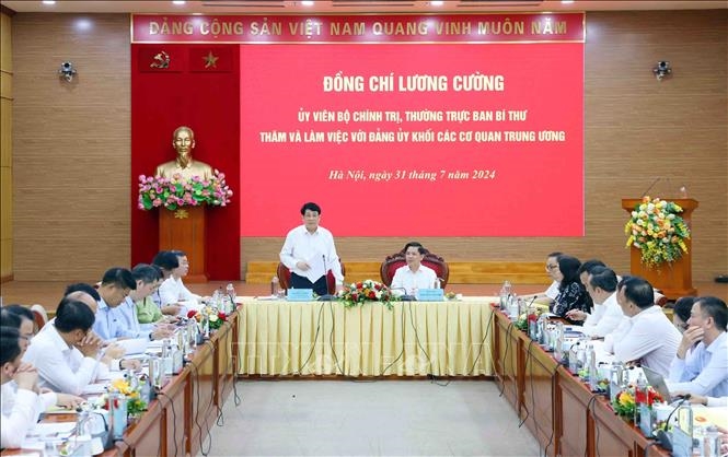 Thường trực Ban Bí thư Lương Cường làm việc với Đảng ủy Khối các cơ quan Trung ương