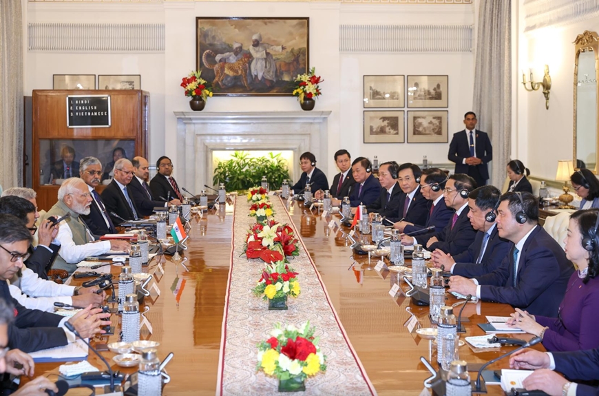 Thủ tướng Phạm Minh Chính hội đàm với Thủ tướng Ấn Độ Narendra Modi