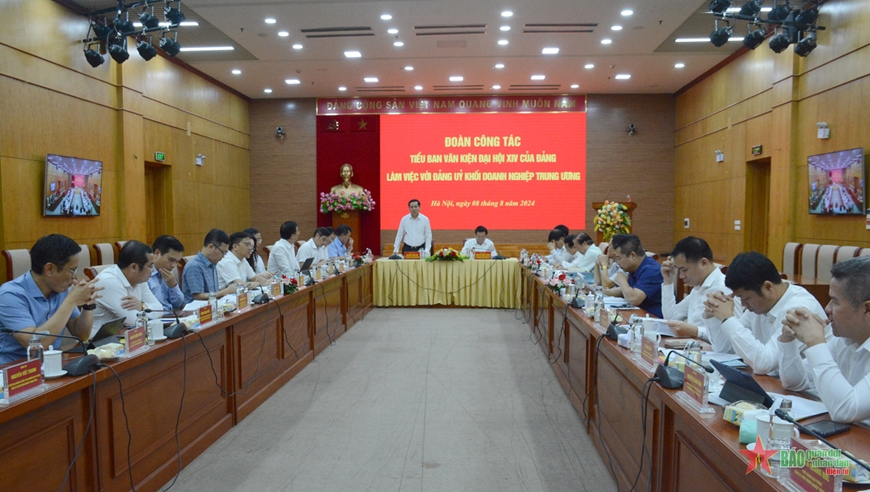 Đoàn Tiểu ban Văn kiện Đại hội XIV của Đảng làm việc với Đảng ủy Khối doanh nghiệp Trung ương