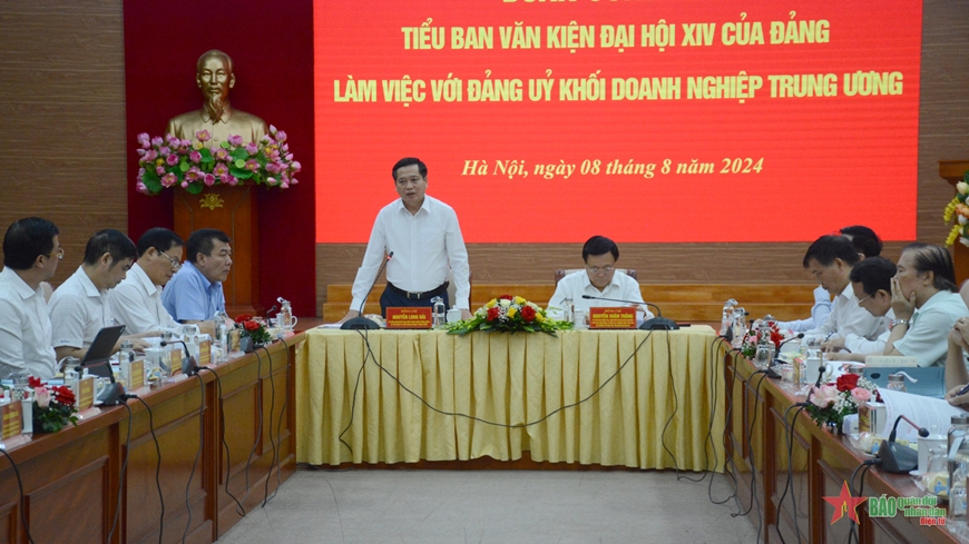 Đoàn Tiểu ban Văn kiện Đại hội XIV của Đảng làm việc với Đảng ủy Khối doanh nghiệp Trung ương