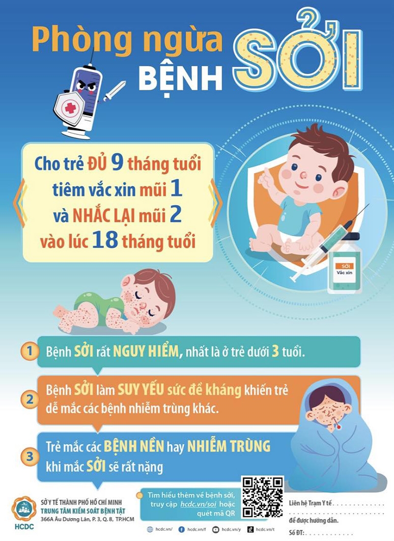 TP Hồ Chí Minh đẩy mạnh tiêm chủng phòng bệnh sởi cho trẻ